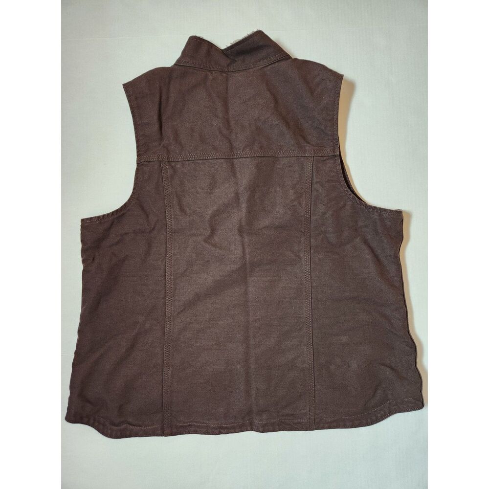 Carhartt Women’s Relaxed Fit Sherpa‑Lined Vest XL Brown - Picture 2 of 7